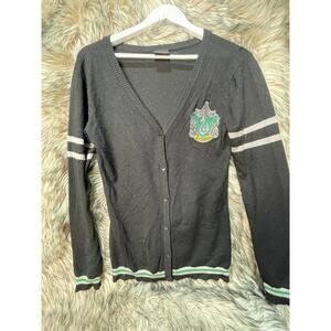 Harry Potter Slytherin Black Cardigan Sweater‎ Women's Size M